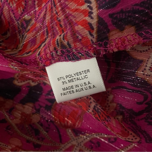 Misa Los Angeles Marian Floral Ruffle Metallic Tier Smocked Midi Dress - Picture 12 of 12